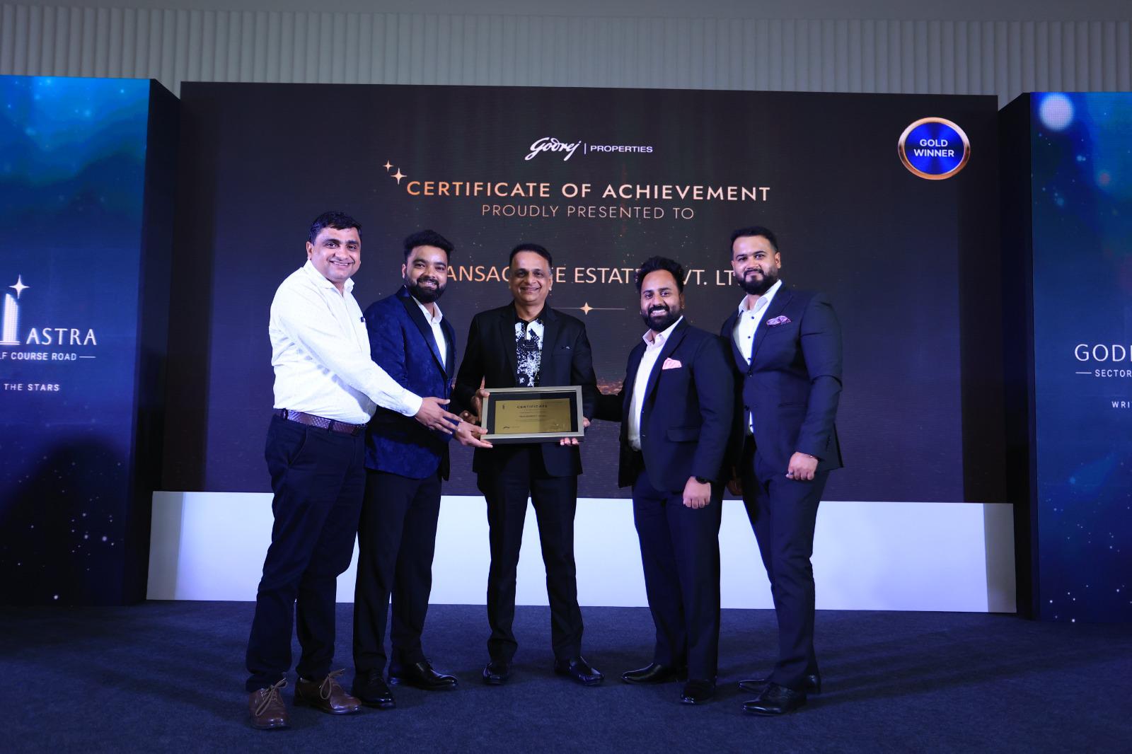 Godrej Properties, Certificate of Achievement (Gold Winner)